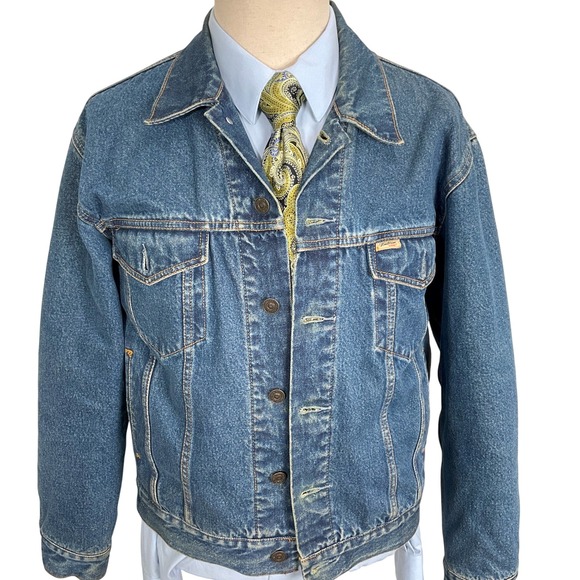 Levis Jacket Mens Small Trucker Blanket Lined Signature Denim Western ChoreVTG